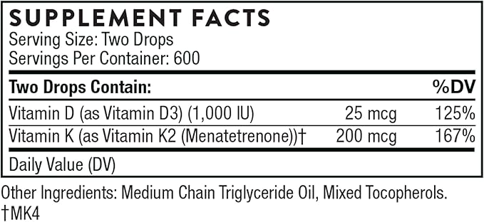 THORNE - Wellness Bundle - Bone, Muscle, Heart, and Lung Health - Vitamin D + K2 Liquid & Magnesium CitraMate