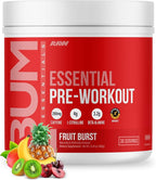 RAW Essential Pre-Workout Powder (Fruit Burst) - Chris Bumstead Sports Nutrition Supplement for Men & Women - Preworkout Energy Powder with Caffeine, L-Citrulline, L-Tyrosine, & Beta Alanine Blend