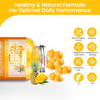 Magnesium Glycinate Gummies 1000mg, High Absorption Sugar Free Magnesium Potassium Supplement for Relaxation, Stress Relief, and Sleep Support for Adults & Kids - 90 Mango Pineapple Gummies
