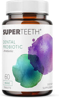 SuperTeeth Oral Probiotics for Mouth Bad Breath & Cavities, Oral Defense Dental Probiotic to Support Healthy Teeth & Gums, Lactobacillus Reuteri Chewable for Kids & Adults, 60 Mint Tablets