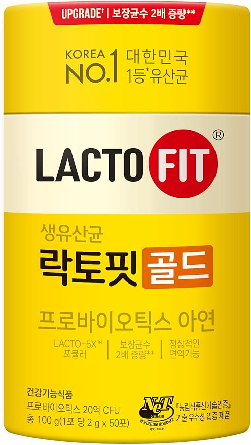 LACTO-FIT Chongkundang Healthcare Gold Probiotic 50 Pack Powder Sticks – Multi Strain Daily Probiotics with Prebiotics and Postbiotics for Digestive Balance and Everyday Wellness