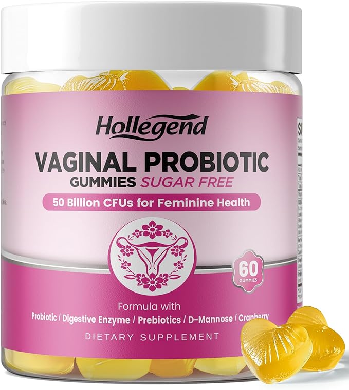 Vaginal Probiotics Gummies for Women Balanced pH, 50 Billion CFUs for Feminine Vaginal odor & Flora, Cranberry, D-Mannose, Vitamin C for Yeast Balance & Immune Health, Sugar Free, Pineapple, 60 Chews