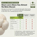 Lion’s Mane Mushroom Supplement 1000mg - Dual Extract for Focus Memory & Mental Clarity - High Potency Nootropic Brain Supplement with 20% Beta-Glucans - Fruiting Body & Mycelium - 60 Caps