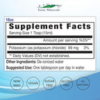 Eidon Liquid Potassium Supplement - Potassium Chloride Drops for Women & Men, Essential Electrolyte for Cell Function, Bioavailable Ionic Minerals, All Natural, No-Preservatives, Gluten Free - 18 oz