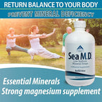 Anderson Sea M.D. New Refill Size Concentrated Trace Mineral Drops, Ionic Electrolyte Magnesium Supplement, Aids in Muscle Cramps, Liquid Magnesium, Easy to Take, 550mL, 275 Servings