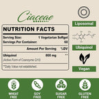 Liposomal CoQ10 800mg Ubiquinol Softgel, Max Absorption Ubiquinol Coenzyme Q10, Ubiquinol CoQ10 Supplement for Antioxidant, Heart Function & Energy Production, Pure CoQ10 800mg, 240 Vegan Softgels
