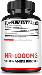 Satoomi NAD Nicotinamide Riboside - NR 1000mg Supplement - 60 Count for 30 Days