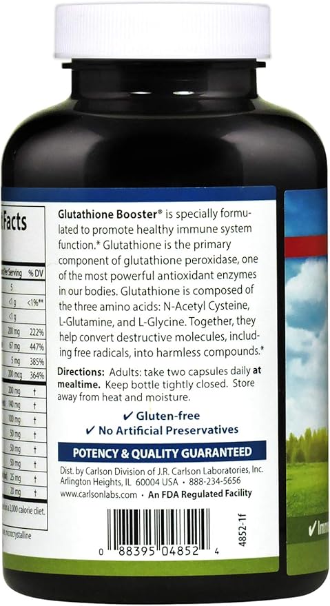 Carlson - Glutathione Booster, Alpha Lipoic Acid, Immune Support & Optimal Wellness, Antioxidant, 180 Capsules