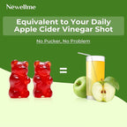 NEWELLME Sugar-Free Apple Cider Vinegar Gummies for Metabolism - 1000mg ACV with The Mother & Vitamin B12 for Energy Support - Vegan, Gluten-Free, 60 Counts
