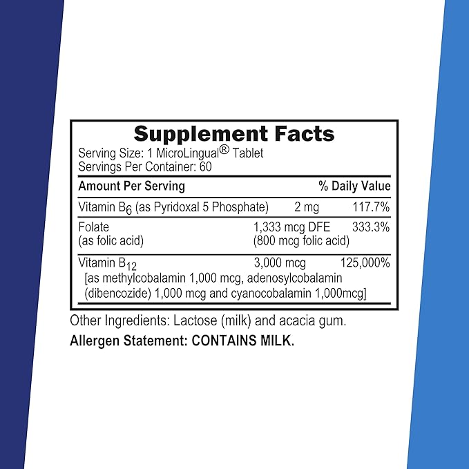 Superior Source NO Shot Triple B-12 3,000 mcg B-6 Folic Acid 800 mcg - Formula Supports Heart Health & Energy - Health Supplement with Folic Acid & Methylcobalamin - 60 Instant Dissolve Tablets