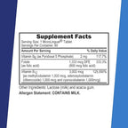Superior Source NO Shot Triple B-12 3,000 mcg B-6 Folic Acid 800 mcg - Formula Supports Heart Health & Energy - Health Supplement with Folic Acid & Methylcobalamin - 60 Instant Dissolve Tablets