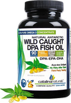 Fish Oil Omega-3 Supplement – Wild Caught DPA EPA DHA – 2900 mg Triple Strength – Burp-Free Softgels – 90 Count