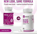 NERVE RENEW Advanced Nerve Support Supplement - 300mg Stabilized R-Alpha Lipoic Acid, Vitamin B Complex, Benfotiamine, Herbs for Fast-Acting Support - 60 ct