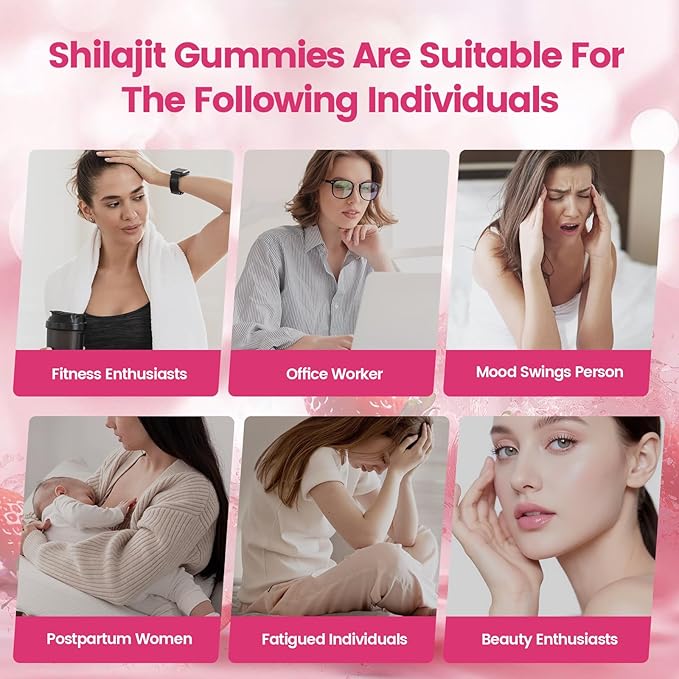 VivoNu Himalayan* Shilajit* Gummies with Ashwagandha* & Gokshura | 85+ Trace Minerals & Fulvic Acid | Organic, Micronutrient Supplement for Men & Women (Women 4000mg / 2 Bag)