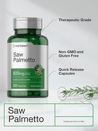 Horbäach Saw Palmetto Extract | 200 Capsules | Non-GMO and Gluten Free Formula | Traditional Herb Supplement | from Saw Palmetto Berries