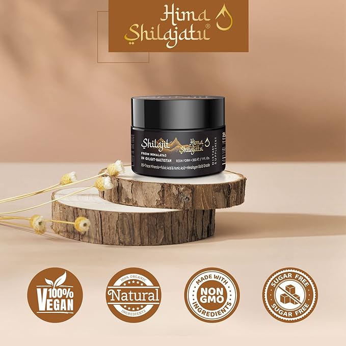 Shilajit Pure Himalayan Organic Shilajit Resin - Gold Grade 100% Purity Shilajit with Fulvic Acid & 85+ Trace Minerals Complex for Energy & Immune Support, Pack of 2 (4 Months Supply)