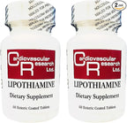 Cardiovascular Research Lipothiamine B Supplement 120 Tablets - Vitamin B1 Now with Alpha Lipoic Acid - 2 X 60 Count