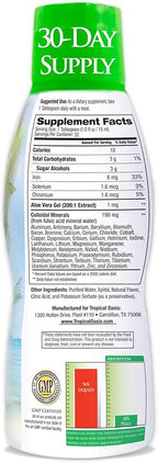 Tropical Oasis - Premium Ionized Plant Based Trace Minerals Liquid Formula- 74 essential minerals in liquid form for up to 96% Absorption - 16 oz, 32 servings