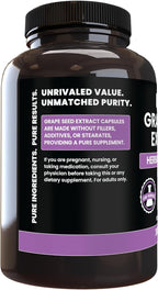 PURE ORIGINAL INGREDIENTS Grape Seed Extract (365 Capsules) No Magnesium Or Rice Fillers, Always Pure, Lab Verified