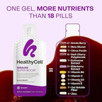 Healthycell Immune Super Boost Daily Liquid Supplement - Immune Support Supplement for Adults with Echinacea, Elderberry, Vitamin C, Vitamin D, Calcium & Zinc - 14 Gel Packs