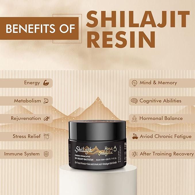 Shilajit Pure Himalayan Organic Shilajit Resin - Gold Grade 100% Purity Shilajit with Fulvic Acid & 85+ Trace Minerals Complex for Energy & Immune Support, Pack of 2 (4 Months Supply)