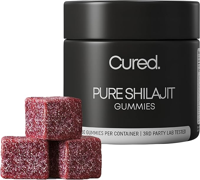 Cured Shilajit Gummies for Men with 85+ Trace Minerals, Fulvic & Humic Acid | Natural Energy, Stamina & Endurance Support | Organic Manuka Honey, Zero Sugar Daily Wellness Supplement