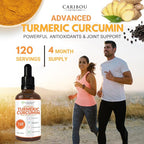 Liquid Turmeric Curcumin with Bioperine for Enhanced Absorption - Turmeric Curcumin Supplement for Joint Support - Turmeric Extract with Black Pepper - 2 Month Supply - 4oz