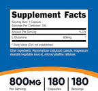 Nutricost L-Glutamine 800mg, 180 Capsules - Gluten Free, Non-GMO (Pack of 2)