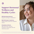 BariMelts Hormonal Balance+ for GLP-1 Users and Bariatric Patients - DIM, NAC & Chasteberry Supports Hormone Balance for Women - 60 Smooth-Coated Caplets (1-Month Supply)
