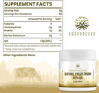 Kroppssund Bovine Colostrum Powder Supplement 3000 mg - Extra High 60% IgG Bovine Colostrum - Gut, Bone, Exercise, Immune - 50 Servings (1 Bottle)