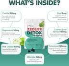 Zeolite Detox for Kids & Adults, 350mg Zeolite & 300mg Chlorella Detox Gummies Gentle Body Toxin Cleanse, 60 Gummies, Green Apple 2Pack