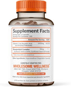 Wholesome Wellness Liposomal Vitamin C Capsules (200 Pills 1500mg Buffered) High Absorption, Immune System & Collagen Booster, High Dose Fat Soluble Immunity Support Ascorbic Acid, Natural Vegan