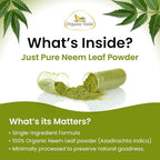 Organic Veda Neem Capsules – Herbal Supplement for Clear Skin, Immune & Gut Health For Men & Women - Single Origin True Green Neem Leaf Powder - Purifying & Cleansing Ayurveda Herb, 120 Vegan Capsules