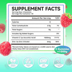 MEENCCD Organic Vitamin C Gummies for Adults, Chewable Vitamin C Gummies with Zinc for Antioxidant Support, Vegan, Non-GMO, Sugar-Free, Raspberry Flavor, 60 Count
