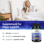 Swanson Apigenin Bioflavonoid Supplement for Adults Seeking Natural Sleep, Relaxation, and Stress Relief Support - 50 mg (90 Vegan Capsules, 3 Pack)