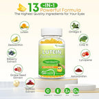 Lutein 20 mg with Zeaxanthin Gummies, Lutein and Zeaxanthin Supplements with Eye Vitamins C, E, Bilberry for Eye Health - 120Cts