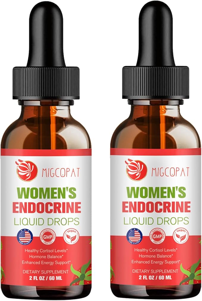 Women Endocrine Liquid Drops, Supports Hormone Balance, Cortisol Levels, Gut Health, Mood, Sleep | Liquid Multivitamins with Inositols, Rhodiola, DIM