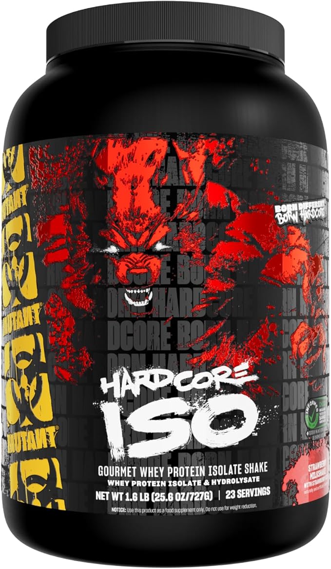 Mutant ISO Surge Whey Protein Isolate Powder Acts Fast to Help Recover, Build Muscle, Bulk and Strength, 1.6 lb - Strawberry Milkshake