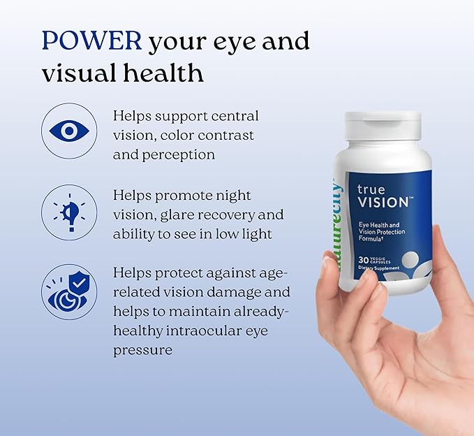 NatureCity True-Vision Eye Health Supplement - Plant-Based Lutein and Zeaxanthin with High Potency Saffron 20mg - Blue Light Protection, Support Central and Night Vision (30 Veggie Capsules)