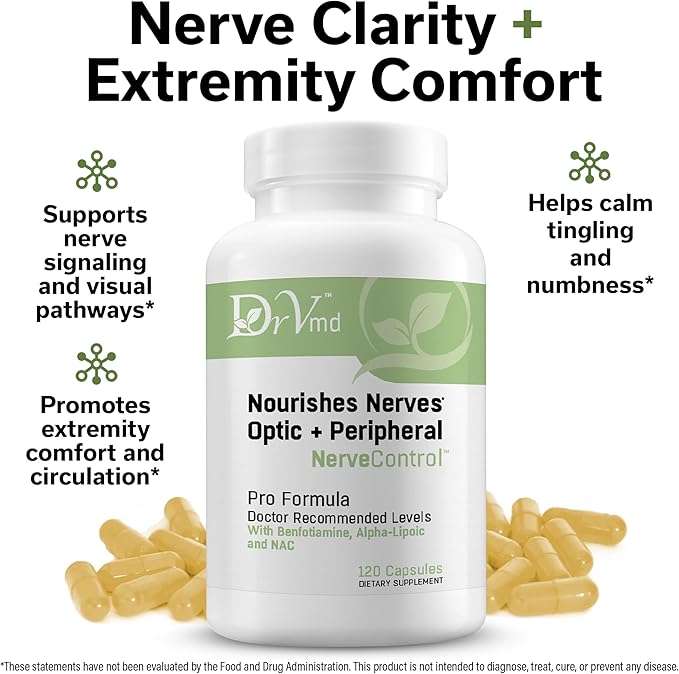 Nerve Control – Alpha Lipoic Acid (ALA) & B Vitamin Complex (1 Month Supply) to Support Healthy Nerve Function and Comfort in Hands & Feet