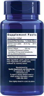 Life Extension Gamma E Mixed Tocopherols & Tocotrienols – Complete Vitamin E Spectrum, Antioxidant Protection – Non-GMO, Gluten-Free – 60 Softgels, (Pack of 2)
