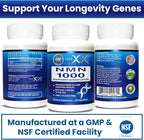 Genex Formulas NMN 1000mg - 99% Pure Shelf Stabilized Supplement Capsules for Increased NAD Levels & Healthy Aging, GMP Certified, 1000mg per Serving, 120 Capsules