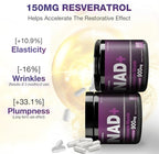 NAD Supplement - NAD+ with Nicotinamide Riboside (NR) and Resveratrol, 320 Capsules