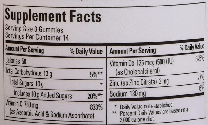 Nature Made Wellblends ImmuneMAX Gummies,Vitamin C,Zinc,and Vitamin D3,Immune Support Supplement,42 Tangerine Flavor Gummies,(Pack of 2)