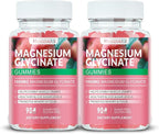 Magnesium Glycinate Gummies 1000mg, High Absorption Sugar Free Magnesium Potassium Supplement for Relaxation, Stress Relief, and Sleep Support for Adults & Kids - 180 Peach Gummies