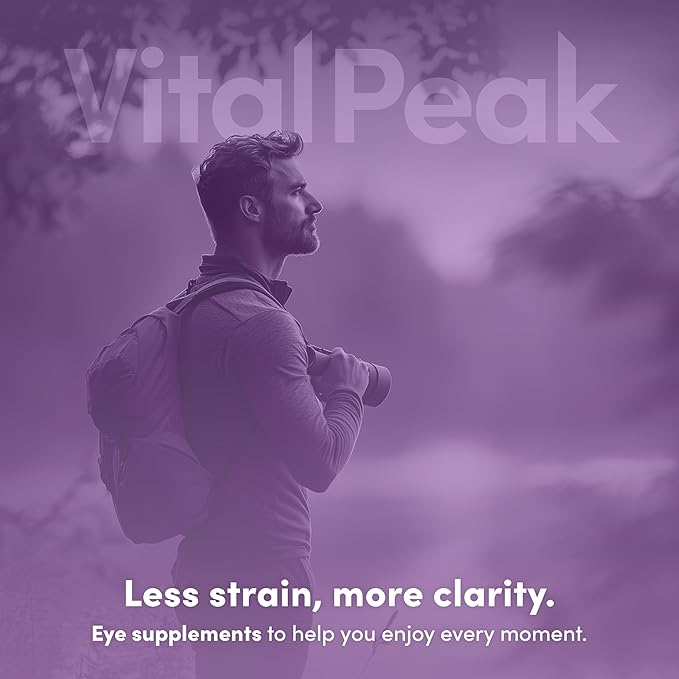 Vital Peak® Provision - Eye Vitamins - Eye Health Supplements - with Bilberry, Eyebright, Lutein, Zeaxanthin & More Vitamins - Vegan, Non GMO, Dairy Free, Soy Free, Gluten Free - 60 Capsules