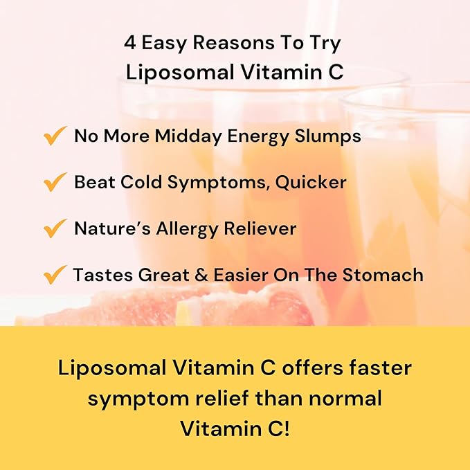 Liposomal Vitamin C | 1,000 mg Vitamin C | Profound Absorption, Pure, Corn Free, & GMO-Free | 30 Servings