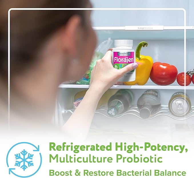 Florajen Kids Probiotic - Daily Gut & Immune Support for Children 6 Months & Up - Constipation, Bloating, & Digestive Relief - Refrigerated for Freshness & Potency - 60 Capsules