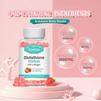 Glutathione Collagen Gummies, Collagen Gummies with Vitamin C, Glutathione Supplement for Women, Hair Skin Nails Muscle & Joint, Anti-Aging, Vegan, Sugar Free, Strawberry Flavor, 60 Count
