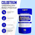 BodyBoost Premium Colostrum Whole, 100% Bovine Colostrum Powder, Immune Booster Supplement with Immunoglobulin & Lactoferrin, Grass Fed Colostrum Powder, Gut Health, Diverse Intake,16 oz